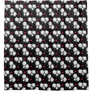 Elegant White Floral Pattern on Black Background