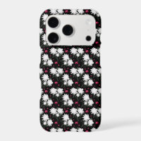 Elegant White Floral Pattern on Black Background