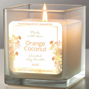 Elegant White Floral Product Packaging Labels Gold