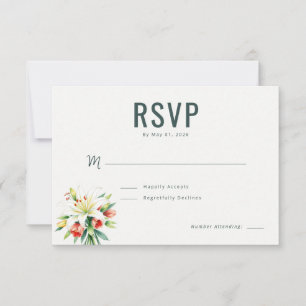 Elegant White Floral RSVP Card