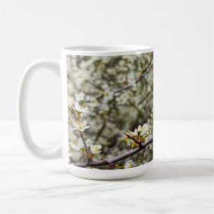 Elegant White Floral Spring Blossom Personalized Coffee Mug