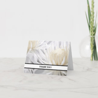 Elegant White Floral Thank You Card – Customizable