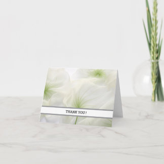 Elegant White Floral Thank You Card | Customizable