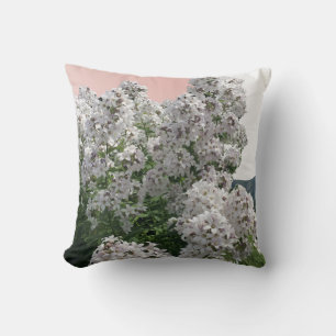 Elegant White Flower Blossoms Throw Pillow