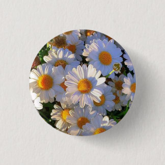 Elegant white flower brooch 1 inch round button