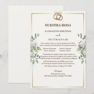 Elegant White Flowers and Greenery invitation
