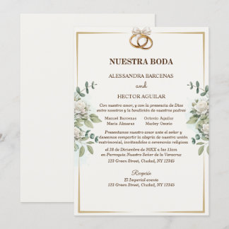 Elegant White Flowers and Greenery invitation