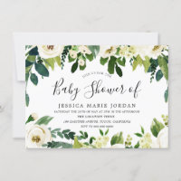 Elegant White Flowers Beautiful Baby Shower