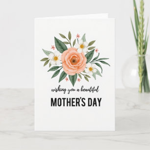 Elegant White Flowers Mothers Day Card