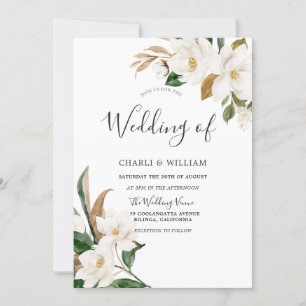 Elegant White Flowers Wedding Invitation