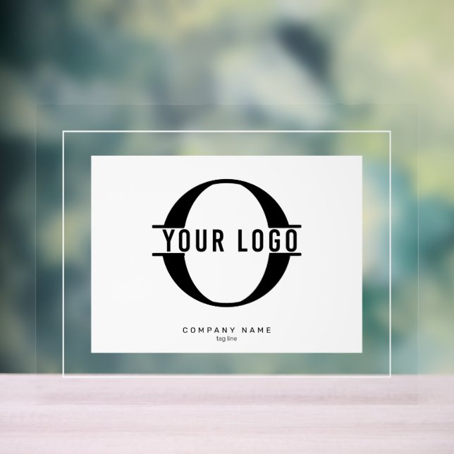 Elegant White Frame and Background for Logo Acrylic Sign (Neutral)