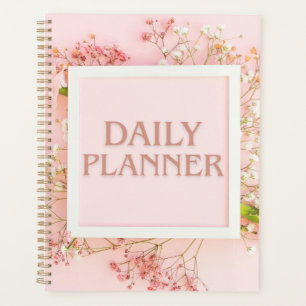 Elegant White Frame Floral "Daily Planner" Planner