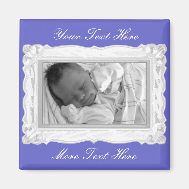Elegant White Frame Magnet (Front)