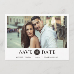 Elegant White Frame Save the Date Invitations
