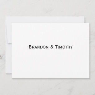 Elegant White Gay Wedding RSVP Card