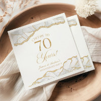 Elegant White Gold Agate 70th Anniversary Party