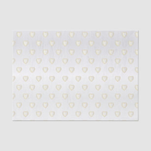 Elegant White Gold and Satin Diamond Hearts Tissue Paper