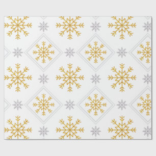 Elegant White, Gold and Silver Christmas Wrapping Wrapping Paper