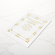 Elegant White & Gold Art Deco Foil Invitation