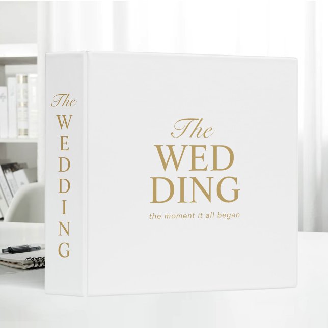 Elegant White Gold Bold Wedding Typography Binder (Creator Uploaded)
