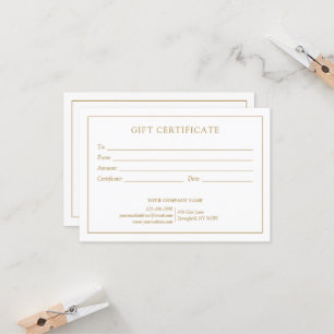 Elegant White Gold Business Logo Gift Certificate