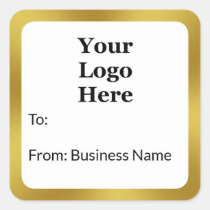 Elegant White Gold Business Name Logo Gift Tag