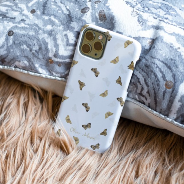 Elegant White Gold Butterflies Case-Mate iPhone Case (Creator Uploaded)