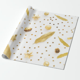 Elegant White, Gold Christmas Wrapping  Paper