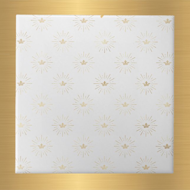 Elegant White Gold Crown Starburst Tile (Creator Uploaded)