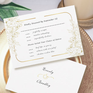 Elegant White Gold Floral Script Menu Selection 