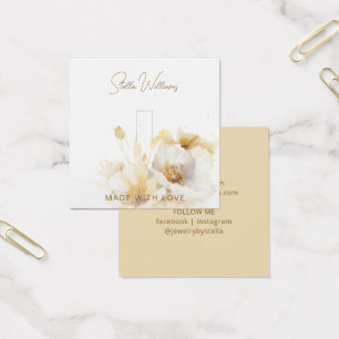 Elegant White Gold Flower Ring Display Card
