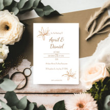 Elegant White Gold Foil Save The Date Card