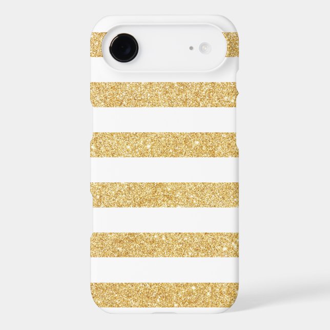 Elegant White Gold Glitter Stripes iPhone 6 case (Back)