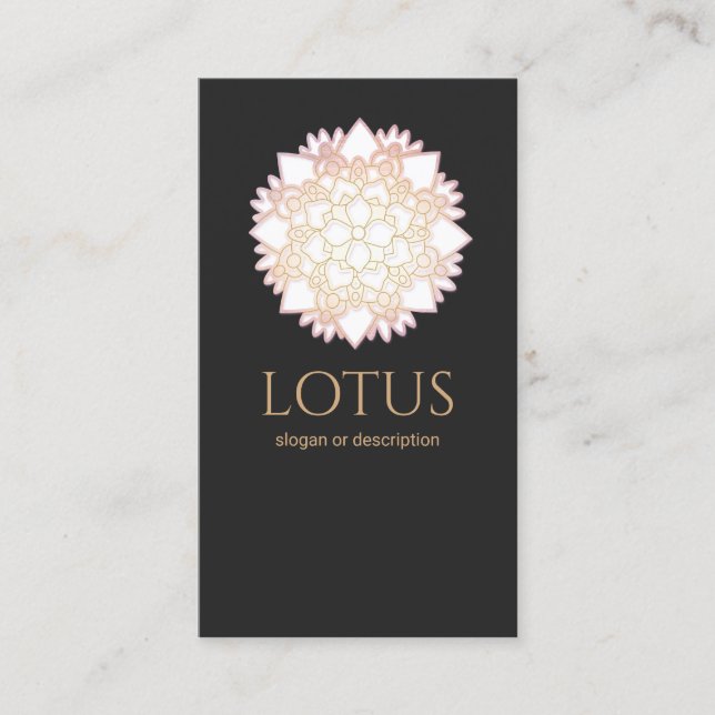 Elegant White Gold  Lotus  Business Card (Front)