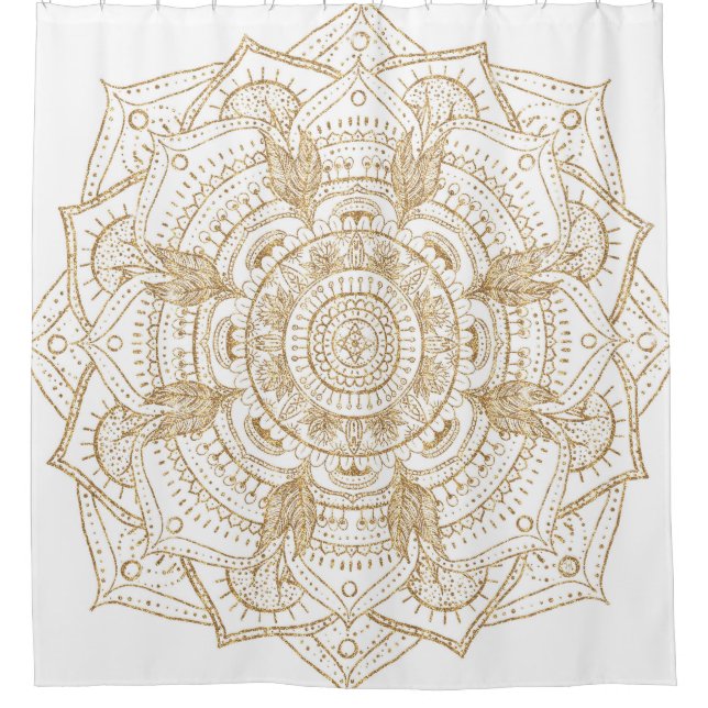 Elegant White & Gold Mandala Hand Drawn Design (Front)