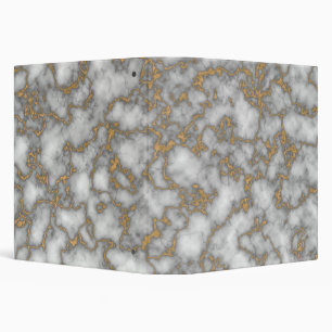 Elegant White Gold Marble Binder