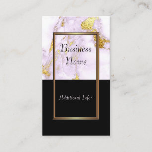 Elegant White & Gold Marble Business Card 2