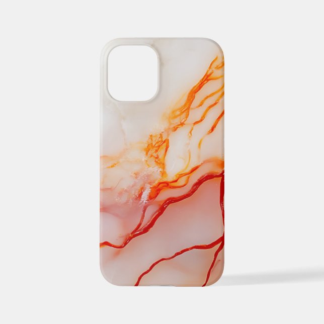 Elegant White & Gold Marble Pattern iPhone Case (Back)