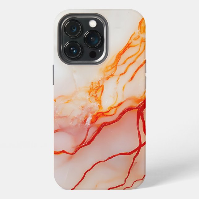 Elegant White & Gold Marble Pattern iPhone Case (Back)
