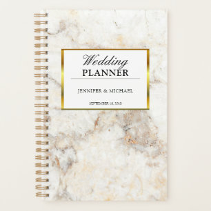 Elegant white gold marble pattern Wedding planner