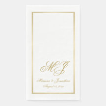 Elegant White Gold Monogram Script Wedding