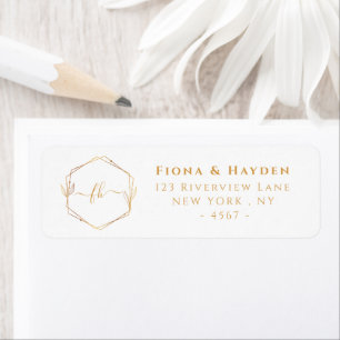 Elegant White Gold Monogrammed Wedding Return