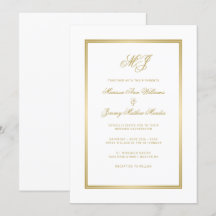 Elegant White Gold Script Monogram Wedding