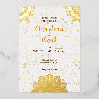  Elegant White Golden Modern Typography  Wedding 