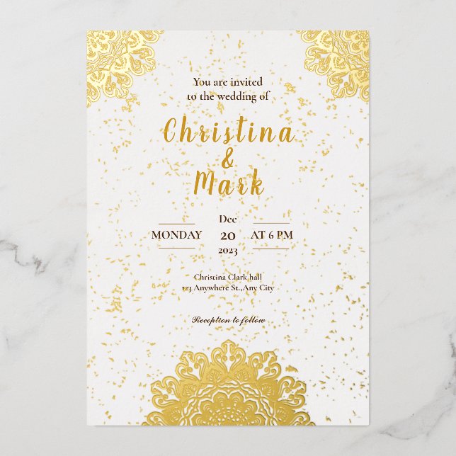  Elegant White Golden Modern Typography  Wedding  (Front)