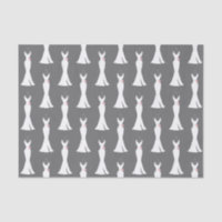 Elegant White Gown on Grey - Stylish Pattern