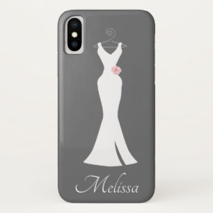Elegant White Gown on Grey - Stylish Simple Design Case-Mate iPhone Case