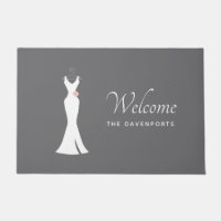 Elegant White Gown on Grey - Stylish Simple Design