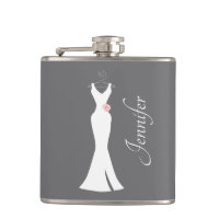 Elegant White Gown on Grey - Stylish Simple Design