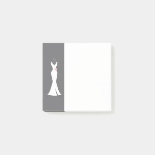 Elegant White Gown on Grey - Stylish Simple Design Post-it Notes